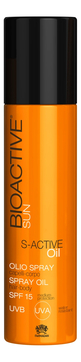 Спрей-масло для волос и тела Bioactive Sun S-Active Spray Oil SPF15 200мл