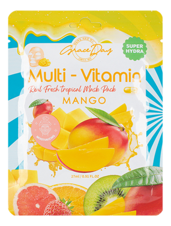 Тканевая маска c экстрактом манго Multi-Vitamin Mango Mask Pack 27мл тканевая маска с экстрактом апельсина multi vitamin orange mask pack 27мл