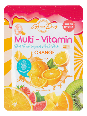 Тканевая маска с экстрактом апельсина Multi-Vitamin Orange Mask Pack 27мл graceday multi vitamin orange mask pack 27ml
