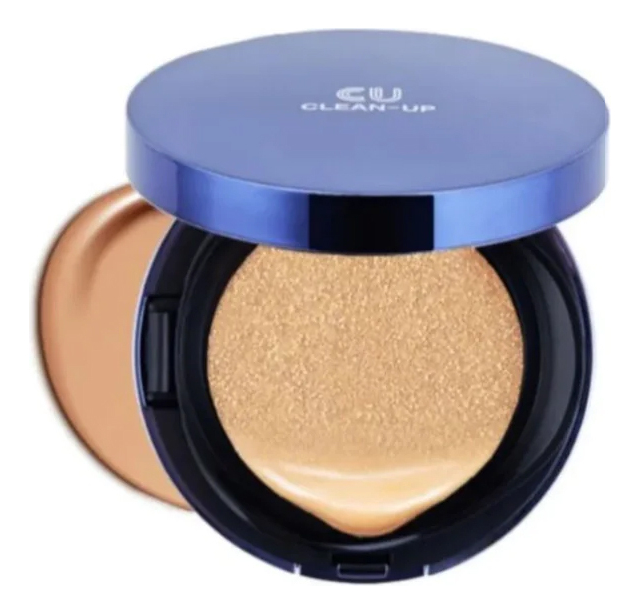 Тональный кушон для лица со сменным блоком Clean-Up Skin Fit Cushion Pact SPF50+ PA+++ 15/15г: No 23 olzori щеточка для умывания и очищения лица f clean массажер с нагревом для ухода за лицом