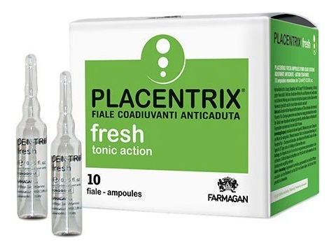 Тонизирующий лосьон против выпадения волос Placentrix Fresh Tonic Action Lotion 10*7,5мл лосьон тонизирующий против выпадения волос farmagan placentrix fresh action ampoules 10 шт