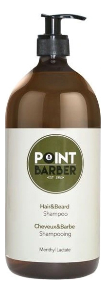 Освежающий шампунь для волос и бороды Point Barber Hair & Beard Shampoo: Шампунь 1000мл