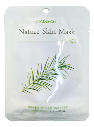 Тканевая маска для лица с экстрактом чайного дерева Tea Tree Nature Skin Mask 23мл тканевая маска с экстрактом чайного дерева foodaholic tea tree nature skin mask