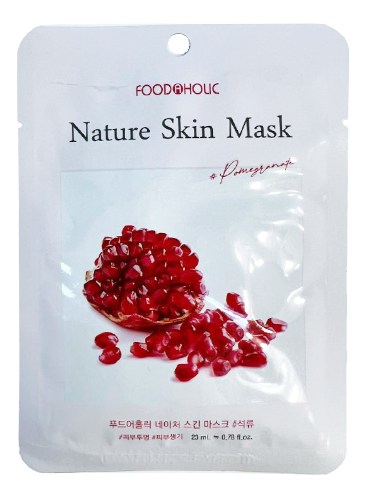 

Тканевая маска для лица с экстрактом граната Pomegranate Nature Skin Mask 23мл