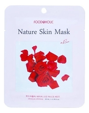 FoodaHolic Тканевая маска для лица с экстрактом розы Nature Skin Mask Rose 23мл