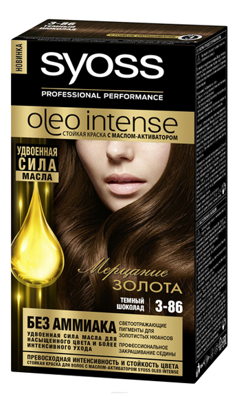 

Краска для волос Oleo Intense 115г: 3-86 Темный шоколад, Краска для волос Oleo Intense 115г