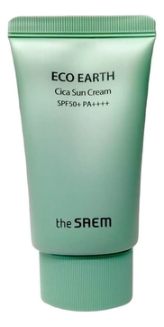 Солнцезащитный крем для чувствительной кожи лица Eco Earth Cica Sun Cream SPF50+ PA++++ 50г