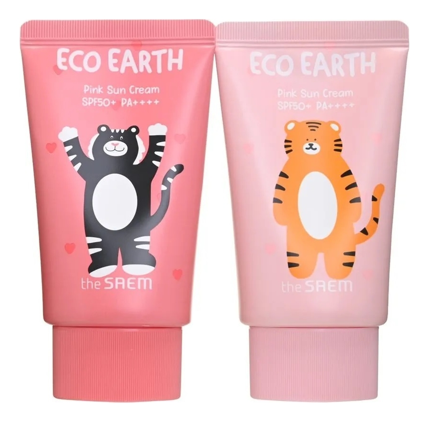 Крем солнцезащитный для лица Eco Earth Pink Sun Cream Special SPF50+ PA++++ 2*50г крем солнцезащитный для лица eco earth pink sun cream special spf50 pa 2 50г