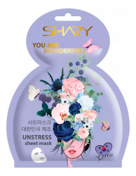 Купить Активно восстанавливающая маска для лица на тканевой основе Unstress Sheet Mask 22г, SHARY