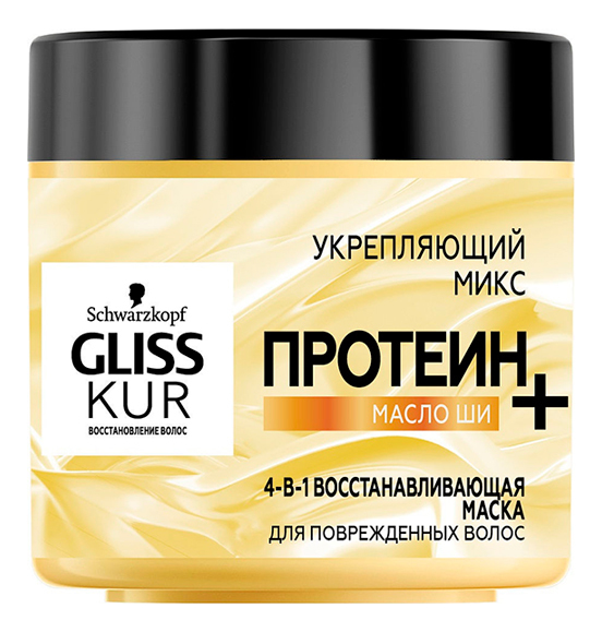 Купить Восстанавливающая маска для волос 4в1 Протеин+: Маска 400мл, Gliss Kur