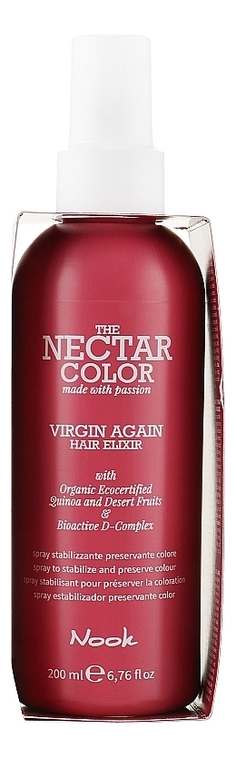 Спрей-эликсир для стабилизации и сохранения цвета волос Nectar Color Virgin Again 200мл фотографии