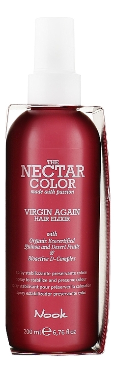 

Спрей-эликсир для стабилизации и сохранения цвета волос Nectar Color Virgin Again 200мл