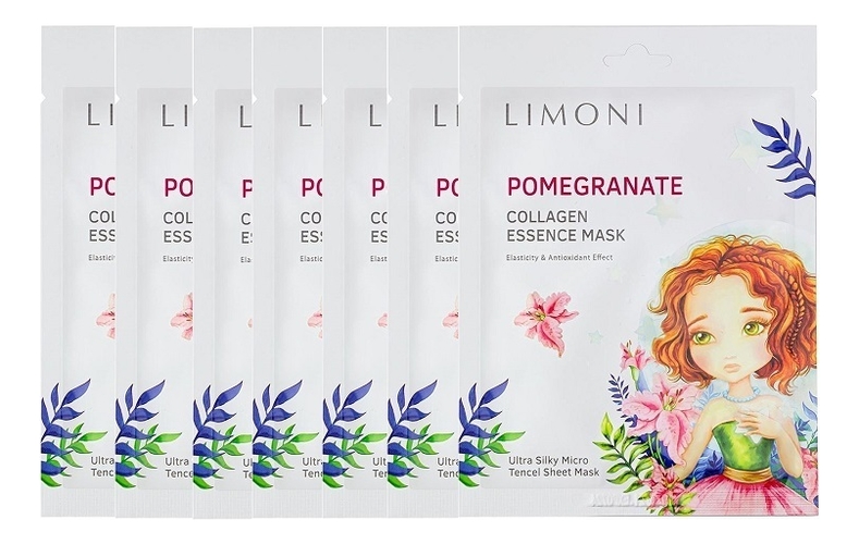

Омолаживающая маска для лица с экстрактом граната и коллагеном Pomegranate Collagen Essence Mask 25г: Маска 6шт, Омолаживающая маска для лица с экстрактом граната и коллагеном Pomegranate Collagen Essence Mask 25г
