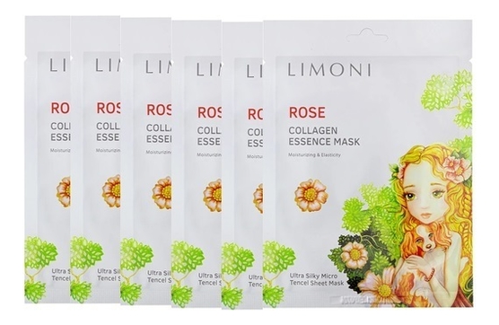 

Успокаивающая маска для лица с экстрактом розы и коллагеном Rose Collagen Essence Mask 25г: Маска 6шт, Успокаивающая маска для лица с экстрактом розы и коллагеном Rose Collagen Essence Mask 25г