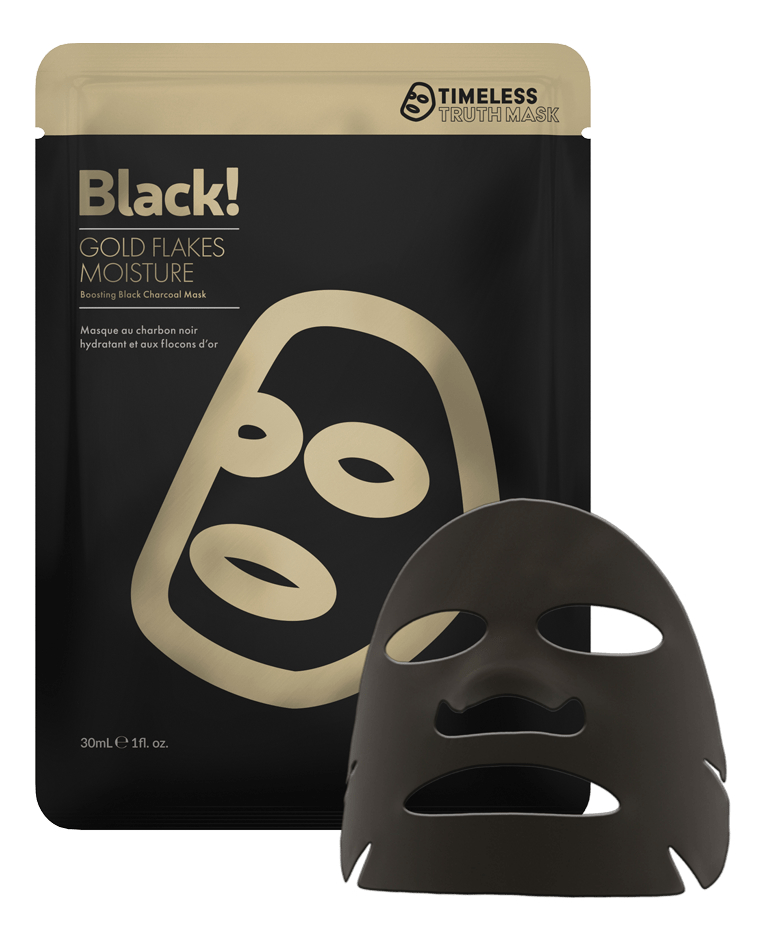 Увлажняющая маска для лица с золотом на основе активированного угля Gold Flakes Moisture Boosting Black Charcoal Mask: Маска 1шт