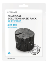 Lebelage Тканевая маска для лица с древесным углем Charcoal Solution Mask Pack 25г