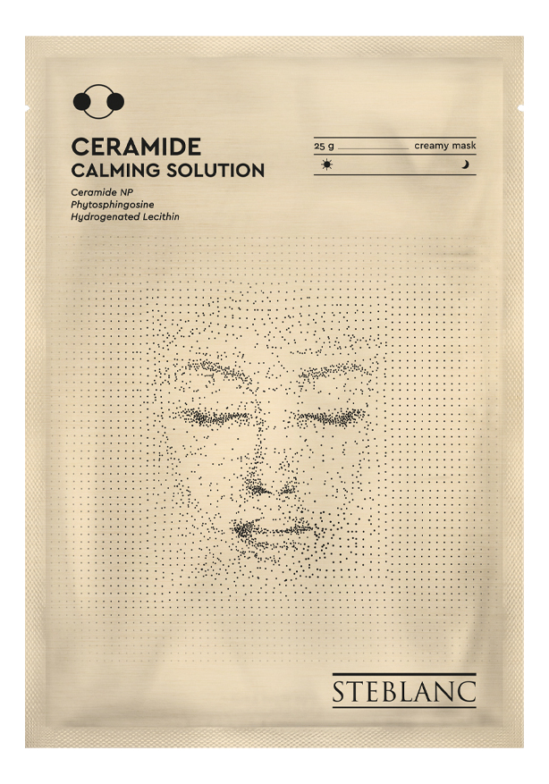 тканевая крем маска для лица успокаивающая с церамидами steblanc ceramide calming solution creamy sheet mask 1 шт Тканевая крем-маска для лица успокаивающая с церамидами Ceramide Calming Solution 25г