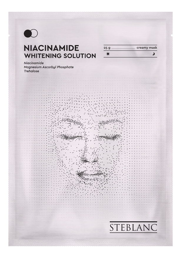 Тканевая маска для лица омолаживающая с ниацинамидом Niacinamide Whitening Solution 25г тканевая маска для лица омолаживающая с ниацинамидом niacinamide whitening solution creamy sheet mask 1 шт