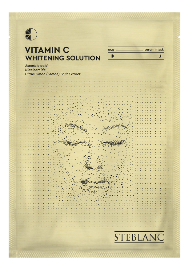 Тканевая маска-сыворотка для лица с витамином С Vitamin C Whitening Solution 25г тканевая маска для лица омолаживающая с ниацинамидом niacinamide whitening solution 25г