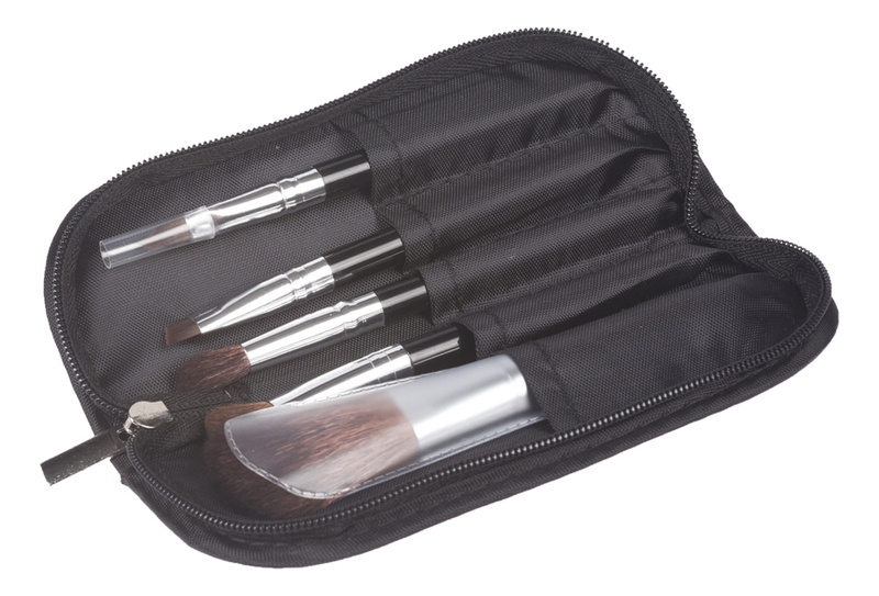 Набор мини-кистей для макияжа в чехле C-709 5шт набор для окрашивания и коррекции бровей brow defining kit