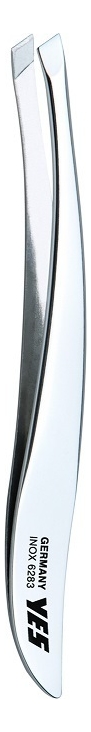 пинцет для бровей наклонный 96113 9см Пинцет для бровей узкий, наклонный 9см: Серебристый