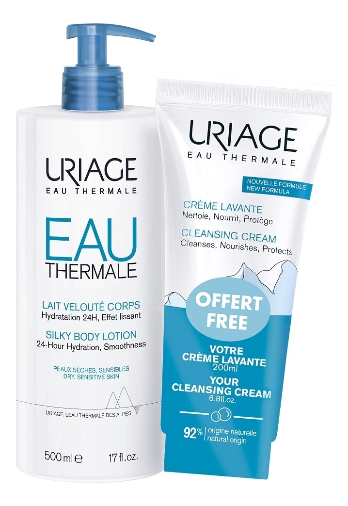 

Набор для тела Eau Thermale (увлажняющее молочко Lait Veloute Corps 500мл + очищающий пенящийся крем Creme Lavante 200мл)