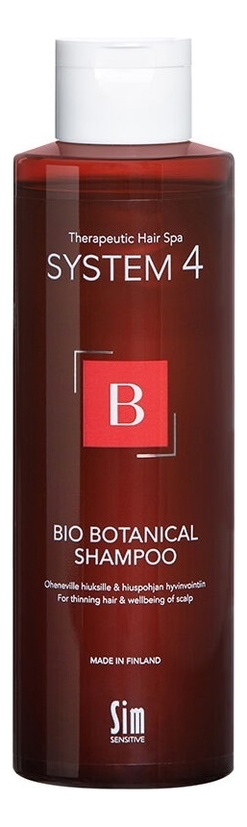 

Биоботанический шампунь против выпадения и для стимуляции волос System 4 Bio Botanical Shampoo B: Шампунь 250мл, Биоботанический шампунь против выпадения и для стимуляции волос System 4 Bio Botanical Shampoo B