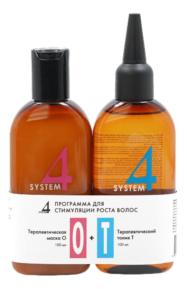 

Программа для стимуляции роста волос System 4 2*100мл (терапевтический тоник Scalp Tonic T + терапевтическая маска Oil Cure Scalp Treatment O)
