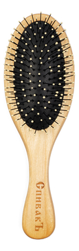 Расческа массажная для волос овальная (древесина карельской березы)
