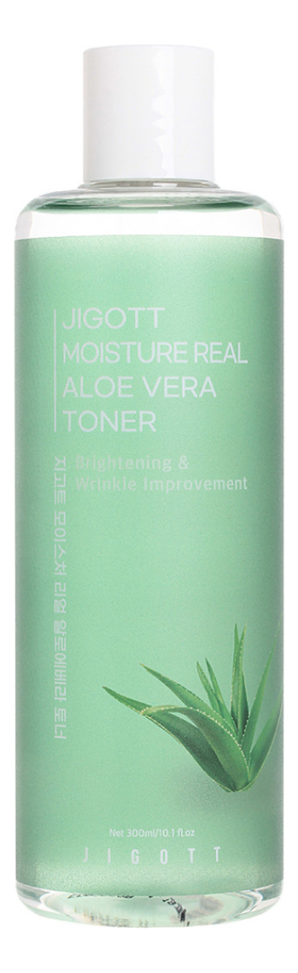 jigott увлажняющий тонер с экстрактом алоэ moisture real aloe vera toner 300 мл Увлажняющий тонер с экстрактом алоэ вера Moisture Real Aloe Vera Toner 300мл