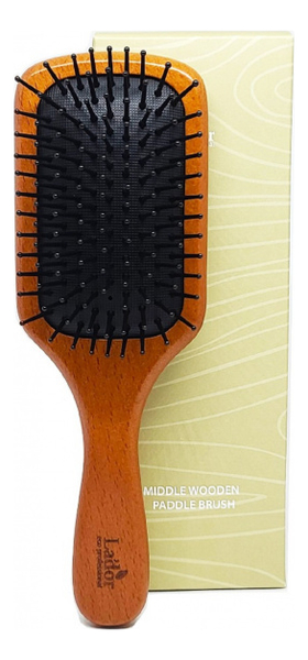 Деревянная расческа для волос Middle Wooden Paddle Brush расческа la dor деревянная middle wooden paddle brush