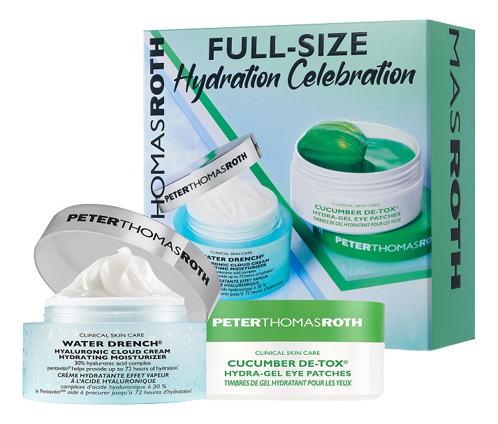 

Набор для лица Hydration Celebration (гидрогелевые патчи д/кожи вокруг глаз Cucumber De-Tox 60шт + крем с гиалуроновой кислотой Water Drench 50мл)