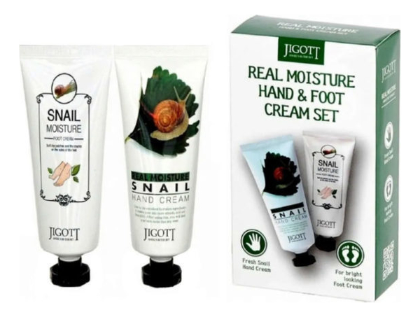 Набор с экстрактом слизи улитки Real Moisture Hand & Foot Cream (крем для ног 100мл + крем для рук 100мл) набор с экстрактом слизи улитки real moisture hand