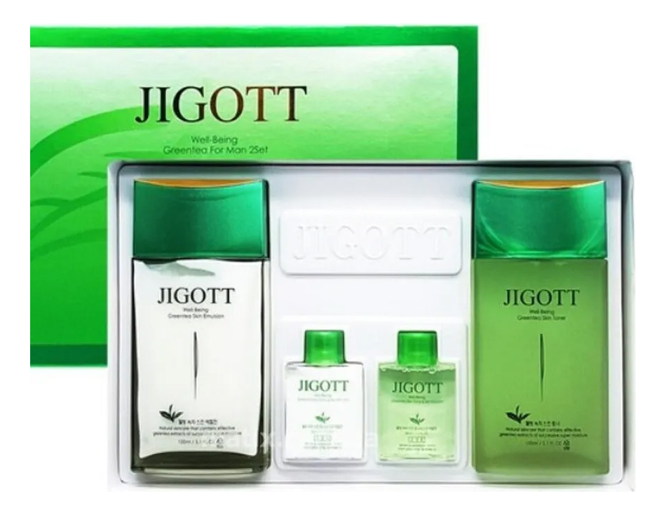 

Набор для ухода за лицом Well-Being Green Tea Homme Skin Care (тонер для лица 150мл/30мл + эмульсия для лица 150мл/30мл)