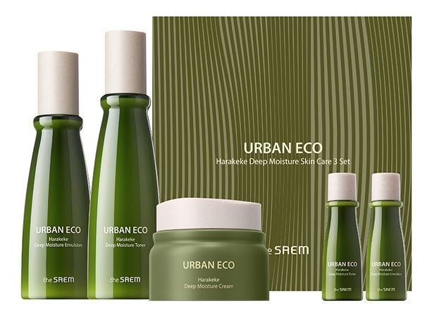 Набор для лица Urban Eco Harakeke Deep Moisture Skin Care (тонер 150мл/30мл + эмульсия 130мл/30мл + крем 50мл) набор для ухода за лицом well being green tea homme skin care тонер для лица 150мл 30мл эмульсия для лица 150мл 30мл