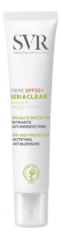 Солнцезащитный матирующий крем для лица Sebiaclear Creme SPF50+ 40мл солнцезащитный матирующий крем для лица sebiaclear creme spf50 40мл