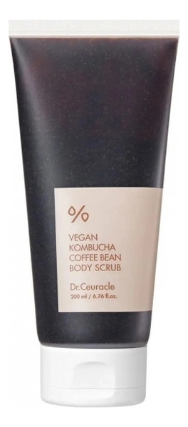 Кофейный скраб для тела с чаем комбуча Vegan Kombucha Coffee Bean Body Scrub 200мл