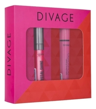 Divage Набор для макияжа (тушь для ресниц черная 90х60х90 No6101 + блеск для губ Crystal Shine No08)