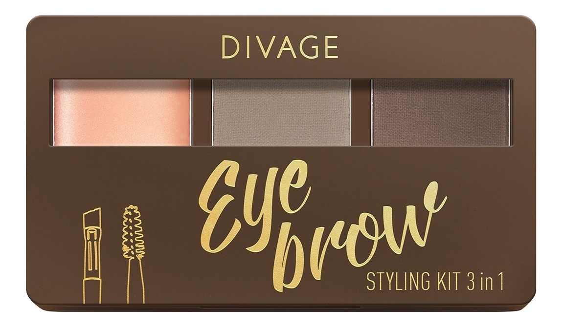 

Набор для бровей с воском 3 в 1 Eyebrow Styling 6г: No 02, Набор для бровей с воском 3 в 1 Eyebrow Styling 6г