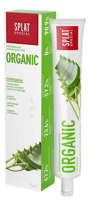 

Укрепляющая зубная паста-гель с маслом чайного дерева Special Organic 75мл