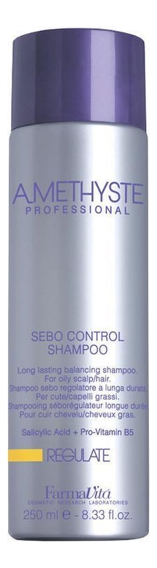 

Шампунь для жирной кожи головы Amethyste Regulate Sebo Control Shampoo: Шампунь 250мл, Шампунь для жирной кожи головы Amethyste Regulate Sebo Control Shampoo