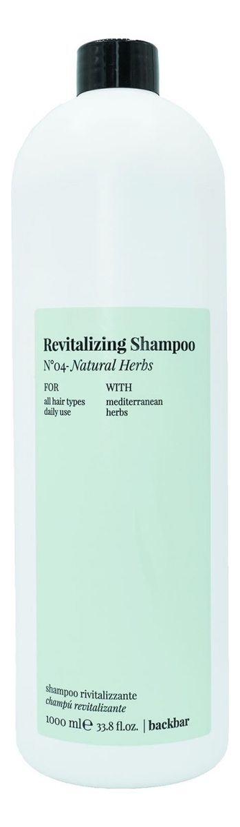 

Травяной шампунь для волос BackBar Revitalizing Shampoo No4: Шампунь 1000мл, Травяной шампунь для волос BackBar Revitalizing Shampoo No4