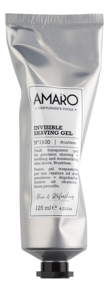 Прозрачный гель для бритья Amaro Invisible Shaving Gel No1920 125мл гель для бритья amaro invisible shaving gel прозрачный 125мл