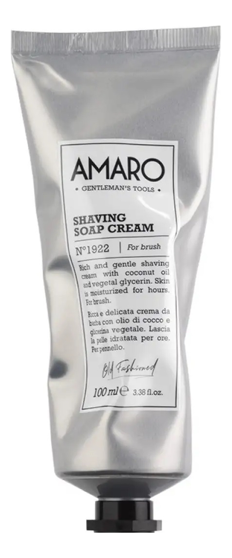 Крем-мыло для бритья с кокосовым маслом и глицерином Amaro Shaving Soap Cream No1922 100мл