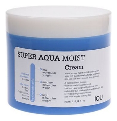 Крем для лица увлажняющий IOU Super Aqua Moist Cream 300мл крем для лица увлажняющий iou super aqua moist cream 300мл