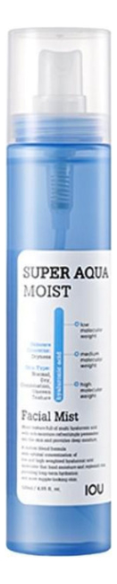 спрей мист для лица глубоко увлажняющий welcos iou super aqua moist facial mist 120 мл Мист для лица IOU Super Aqua Moist Facial Mist 120мл