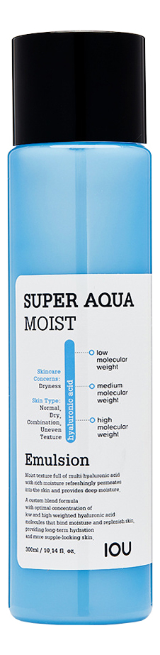 

Эмульсия для лица увлажняющая с гиалуроновой кислотой IOU Super Aqua Moist Emulsion 300мл