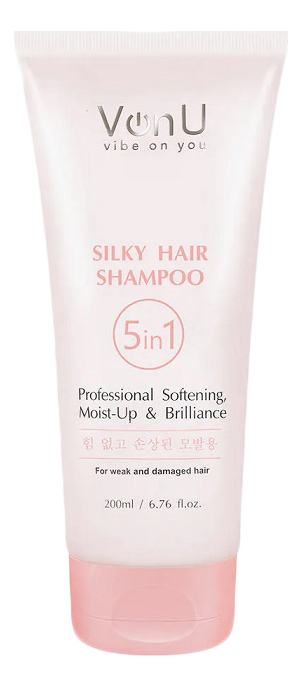 Шампунь для волос с экстрактом шелка 5 в 1 Silky Hair Shampoo 200мл