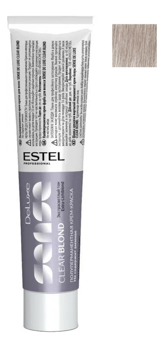 estel sense de luxe clear blond крем краска для волос 11 1 очень светлый блондин пепельный Полуперманентная крем-краска для волос Sense De Luxe Clear Blond 60мл: 11/1 Очень светлый блондин пепельный