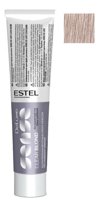 estel sense de luxe clear blond крем краска для волос 11 65 очень светлый блондин фиолетово красный Полуперманентная крем-краска для волос Sense De Luxe Clear Blond 60мл: 11/65 Очень светлый блондин фиолетово-красный